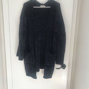 Listicle chenille cardigan with bell sleeves